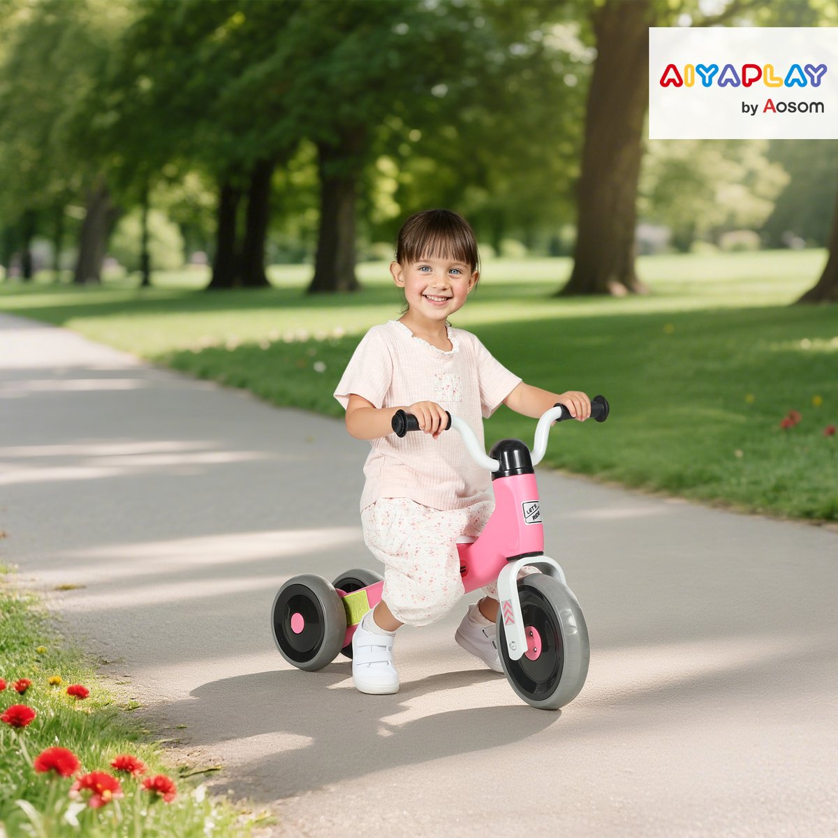 Vélo d'équilibre pour enfants Métal Rose rose, noir, blanc, AIYAPLAY