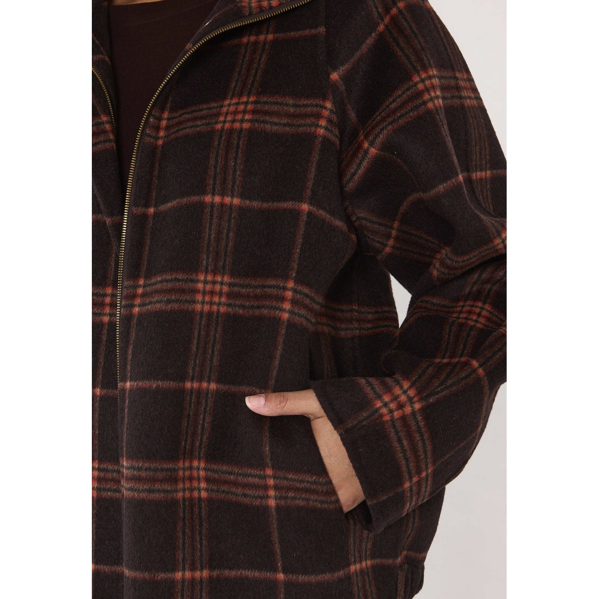 Blouson écossais en laine mélangée FELICITY bordeaux, Maison 123