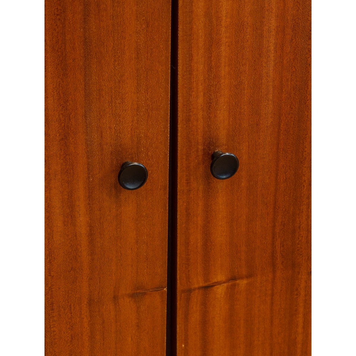 Meuble d'appoint en bois et métal noir Gustave N°1653 - Bon état bois foncé, DEBONGOUT
