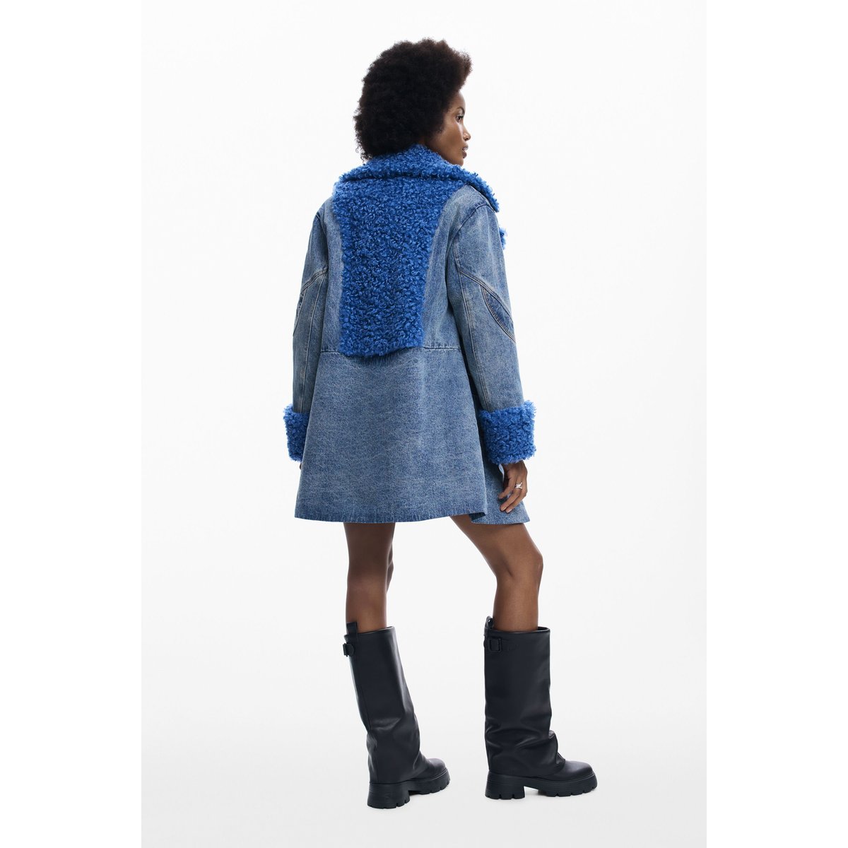 Sudadera manche large lettering bleu, DESIGUAL