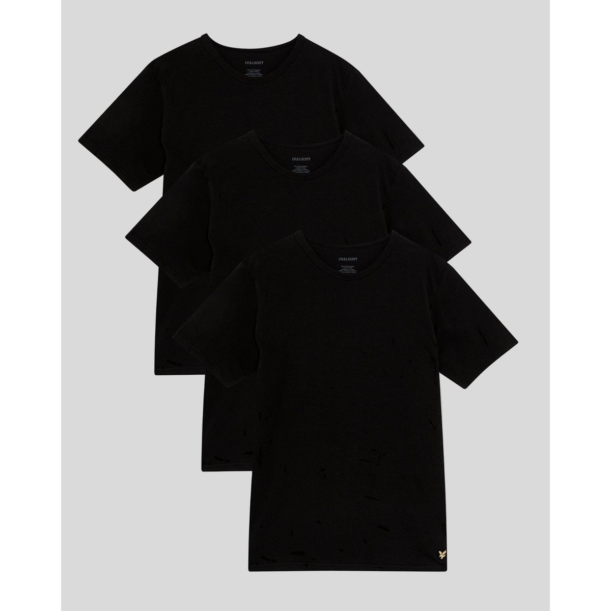 Lot de 3 T-shirts lounge noir jais, LYLE & SCOTT