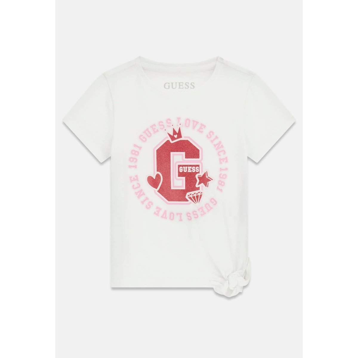 T-Shirt Avec Logo Pailleté blanc, GUESS KIDS