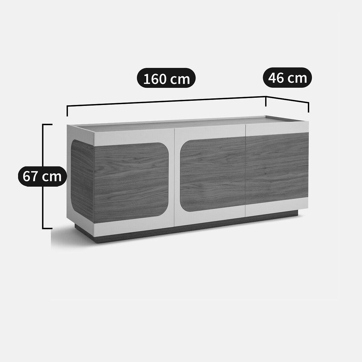 Galdo 3-Door Sideboard with Walnut Veneer walnut, LA REDOUTE INTERIEURS
