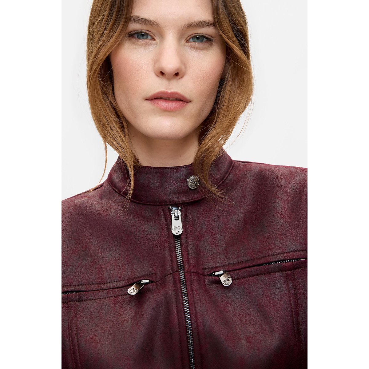 Veste effet cuir rouge, DESIGUAL