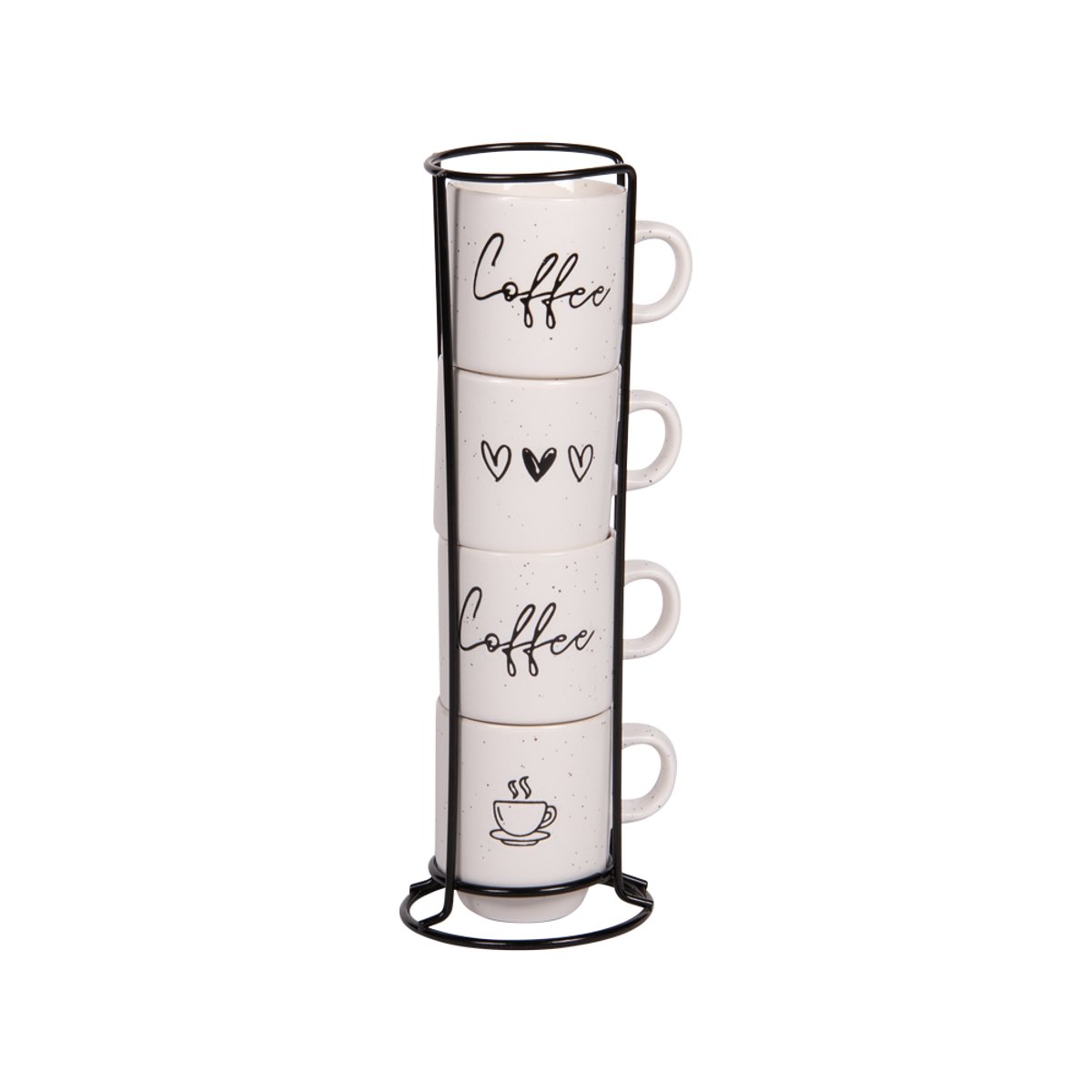 Tour de 4 tasses Sweet coffee 12 cl blanc, TABLE PASSION