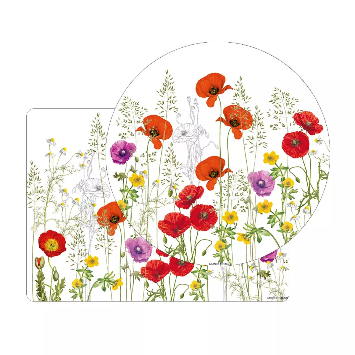 Set vinyle LES COQUELICOTS rouge, GARNIER THIEBAUT
