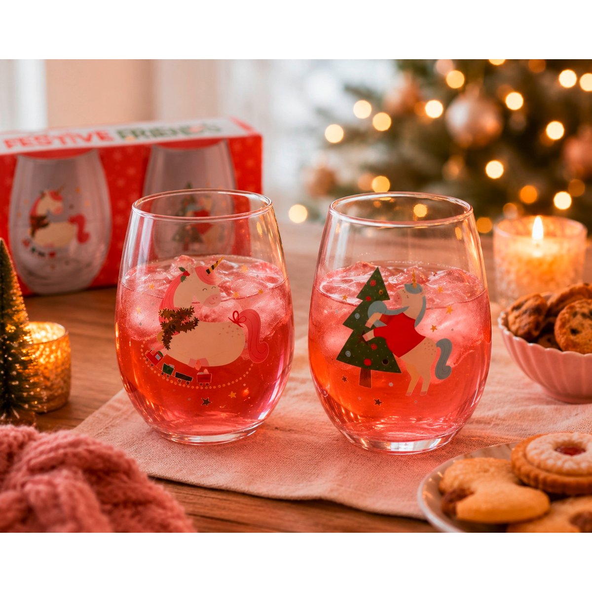 Set de 2 grands verres licorne – 570 ml transparent, EDEN