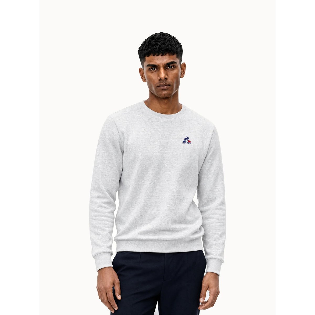 Sweat col rond Classics en double face Essentiels gris clair, LE COQ SPORTIF