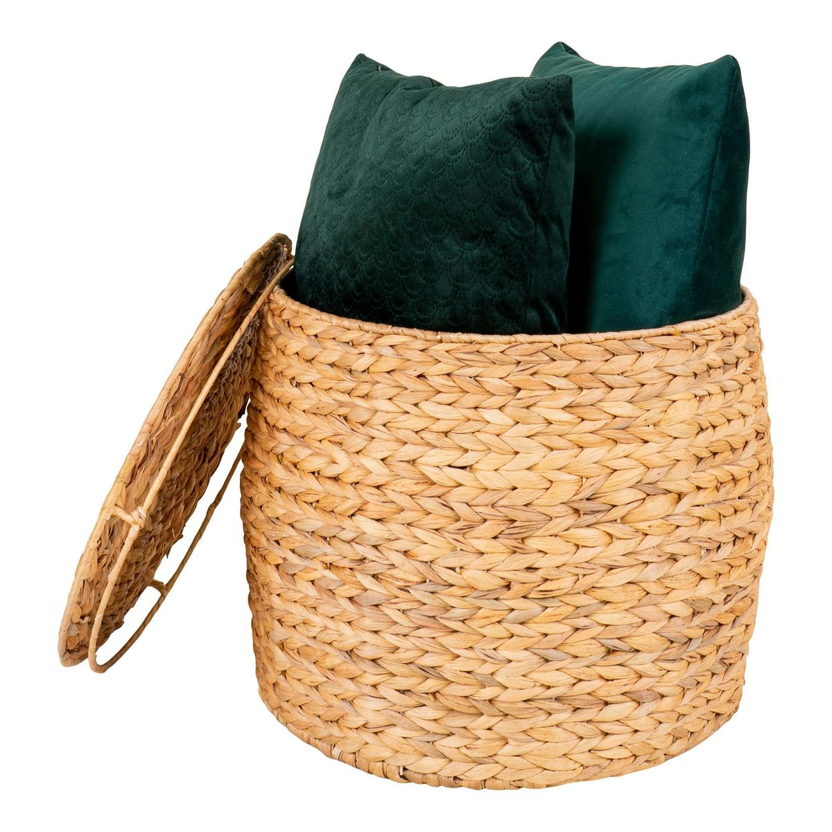 Panier de rangement avec couvercle – fibres naturelles BRUGES bois naturel, PIER IMPORT