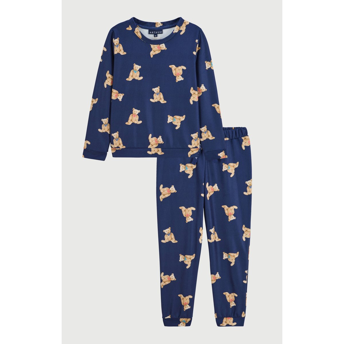 Pyjama enfant en micropolaire imprimé Old Teddy Marine marine, ARTHUR