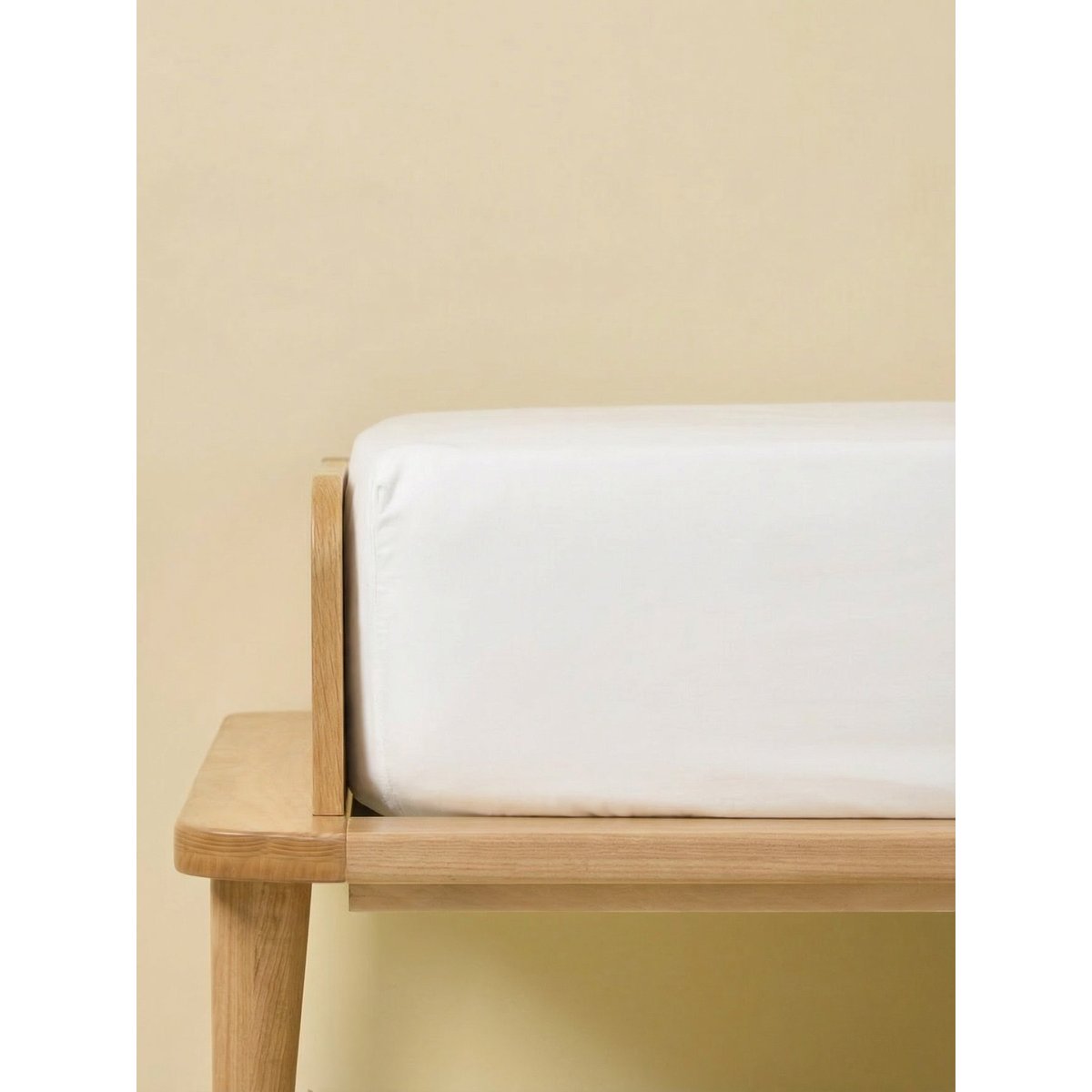 Drap housse en percale de coton blanc casse, CYRILLUS