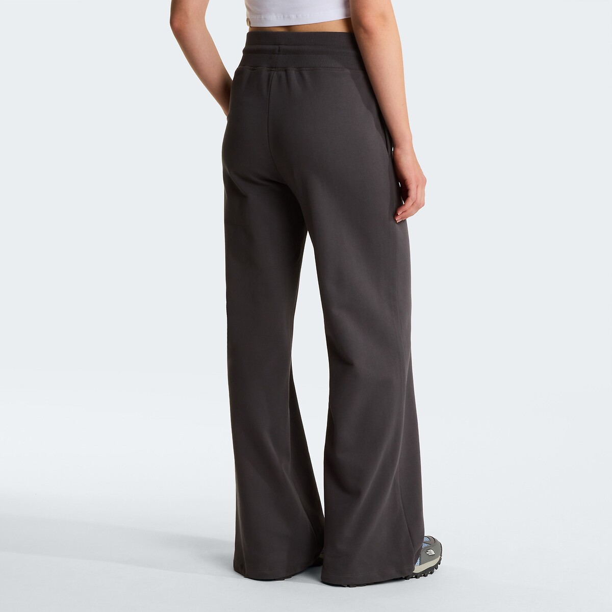 Pantaloni a gamba larga con vita a coste antracite, THE NORTH FACE