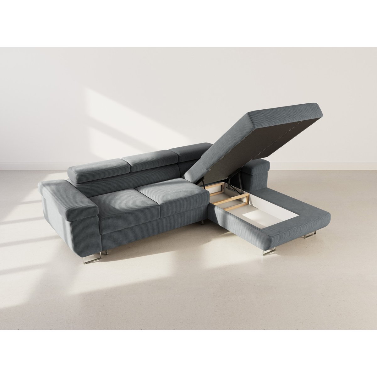 Canapé d'Angle Convertible 6 places - PABLO gris, BEST MOBILIER