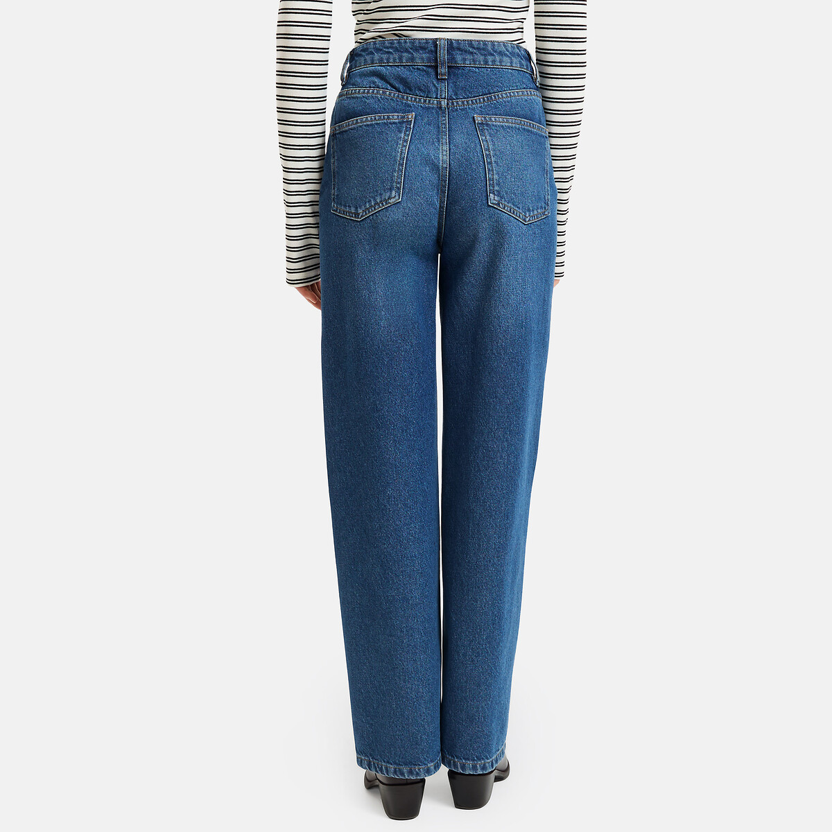Wijde jeans Signature MARCEAU stoned blauw, LA REDOUTE COLLECTIONS