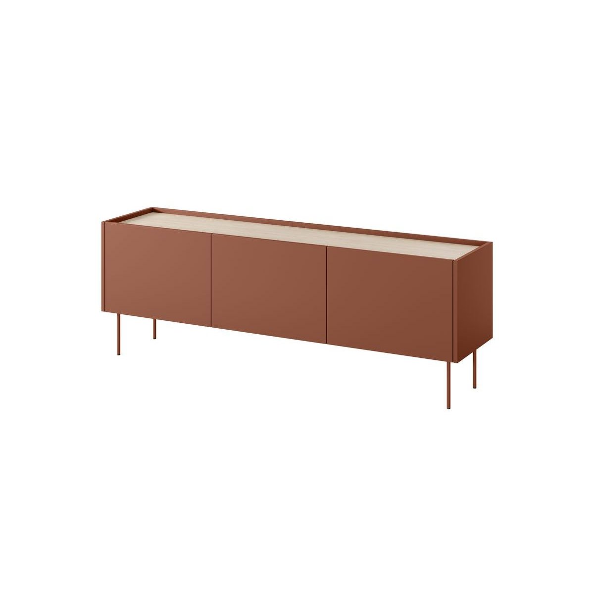 Meuble TV 170 cm panneaux de particules, ATLAS rouge, BOBOCHIC