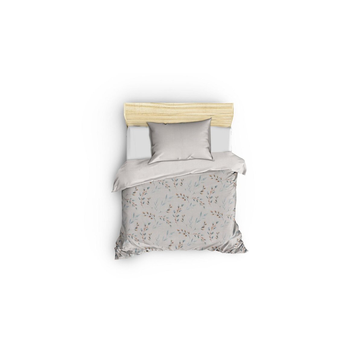 Parure housse de couette coton imprimée végétal, Lendell multicolore, C DESIGN HOME TEXTILE