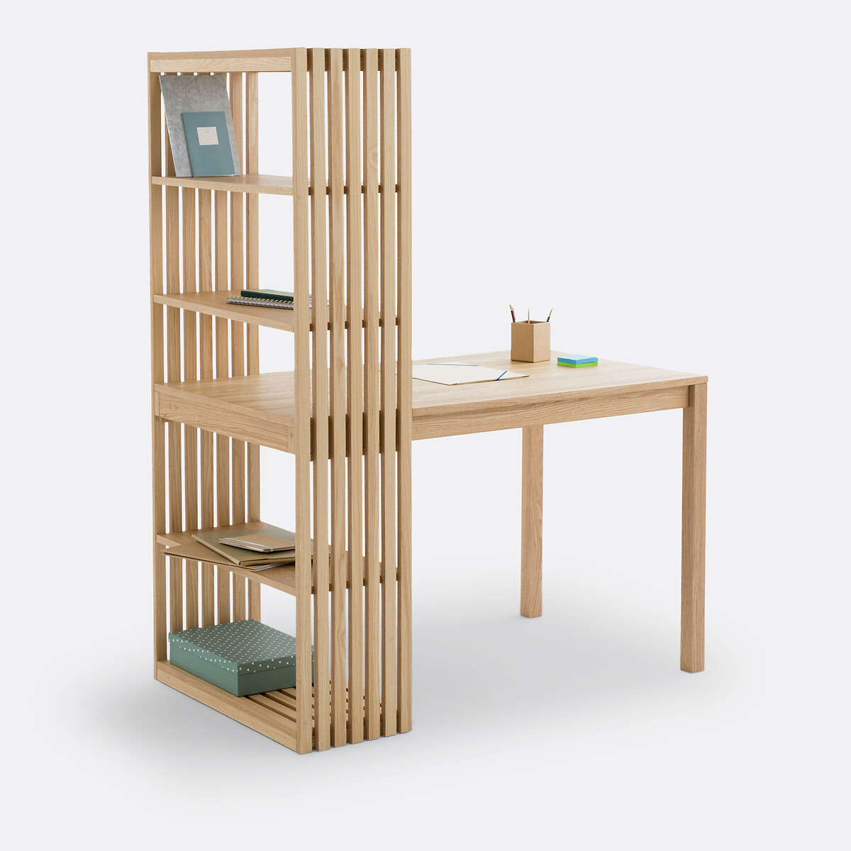 Escritorio con estantería reversible, Theonie natural, LA REDOUTE INTERIEURS