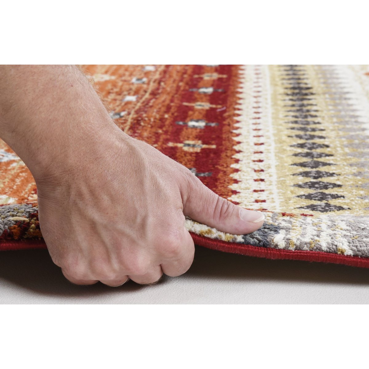 Tapis de salon en style gabbeh - FRANCESCO gris multi, GINO FALCONE