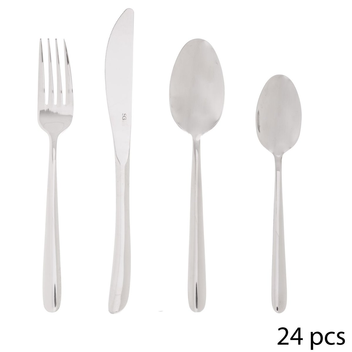 Ménagère en acier inoxydable 24 pièces ORBA beige, SECRET DE GOURMET