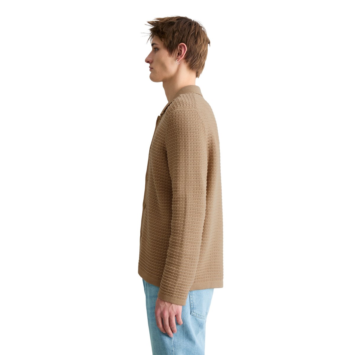 Cardigan DfC loose avec une structure marquée beige, MARC O’POLO DENIM
