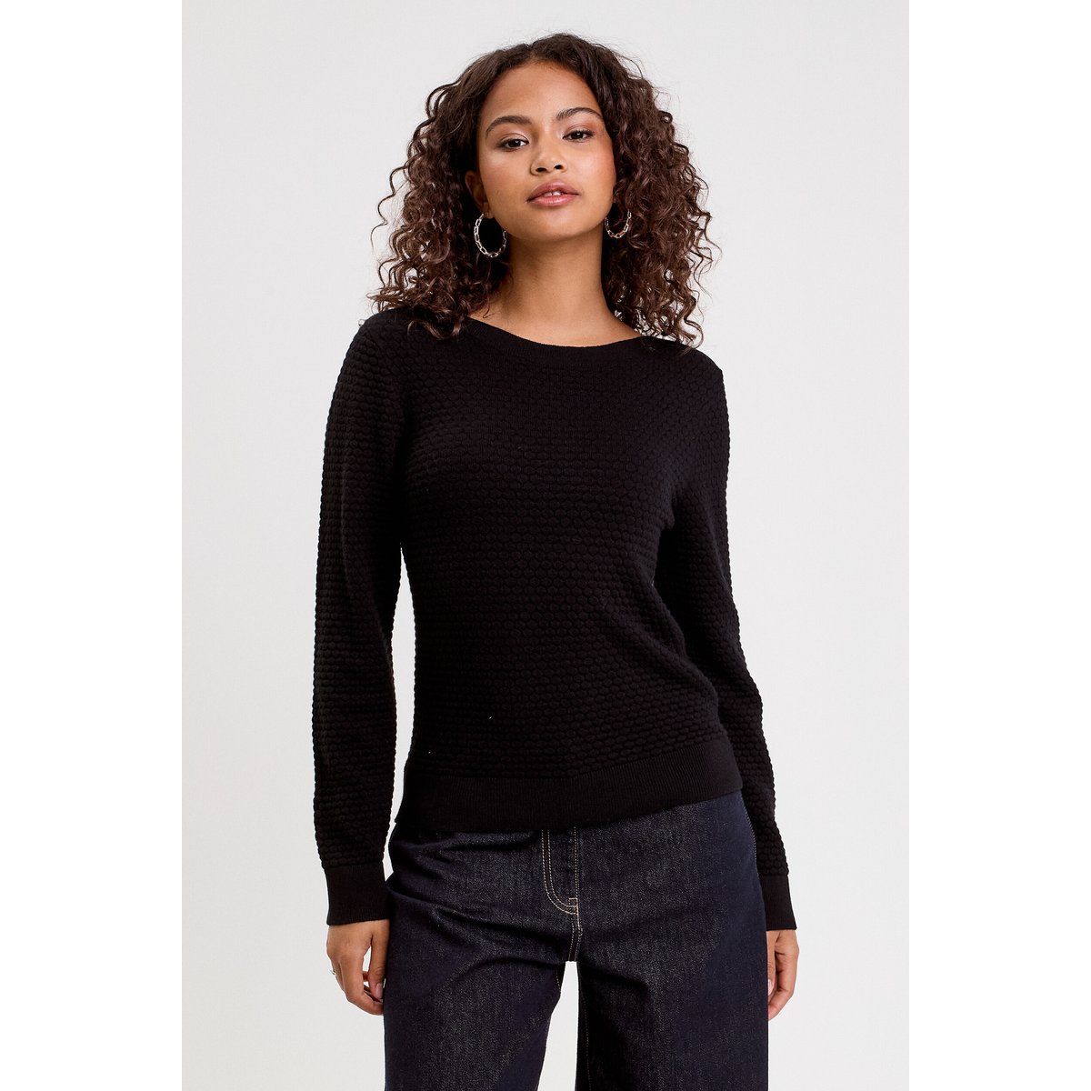 Pull col bateau noir, CACHE CACHE