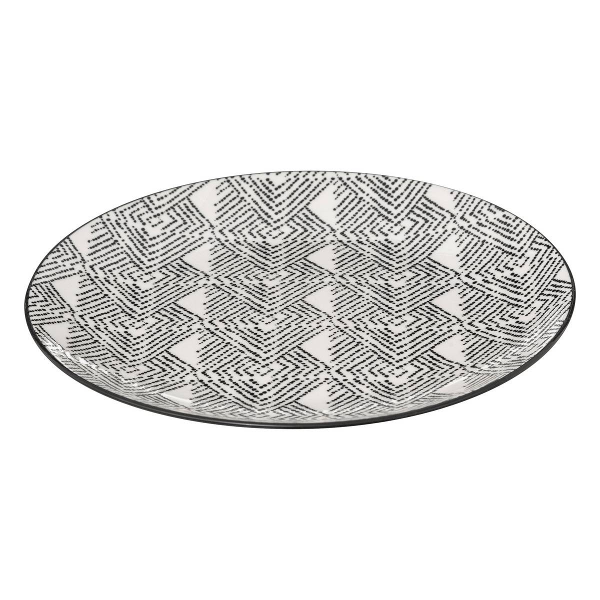 Service de table 18 pièces en porcelaine BOHEMIA noir et blanc, SECRET DE GOURMET