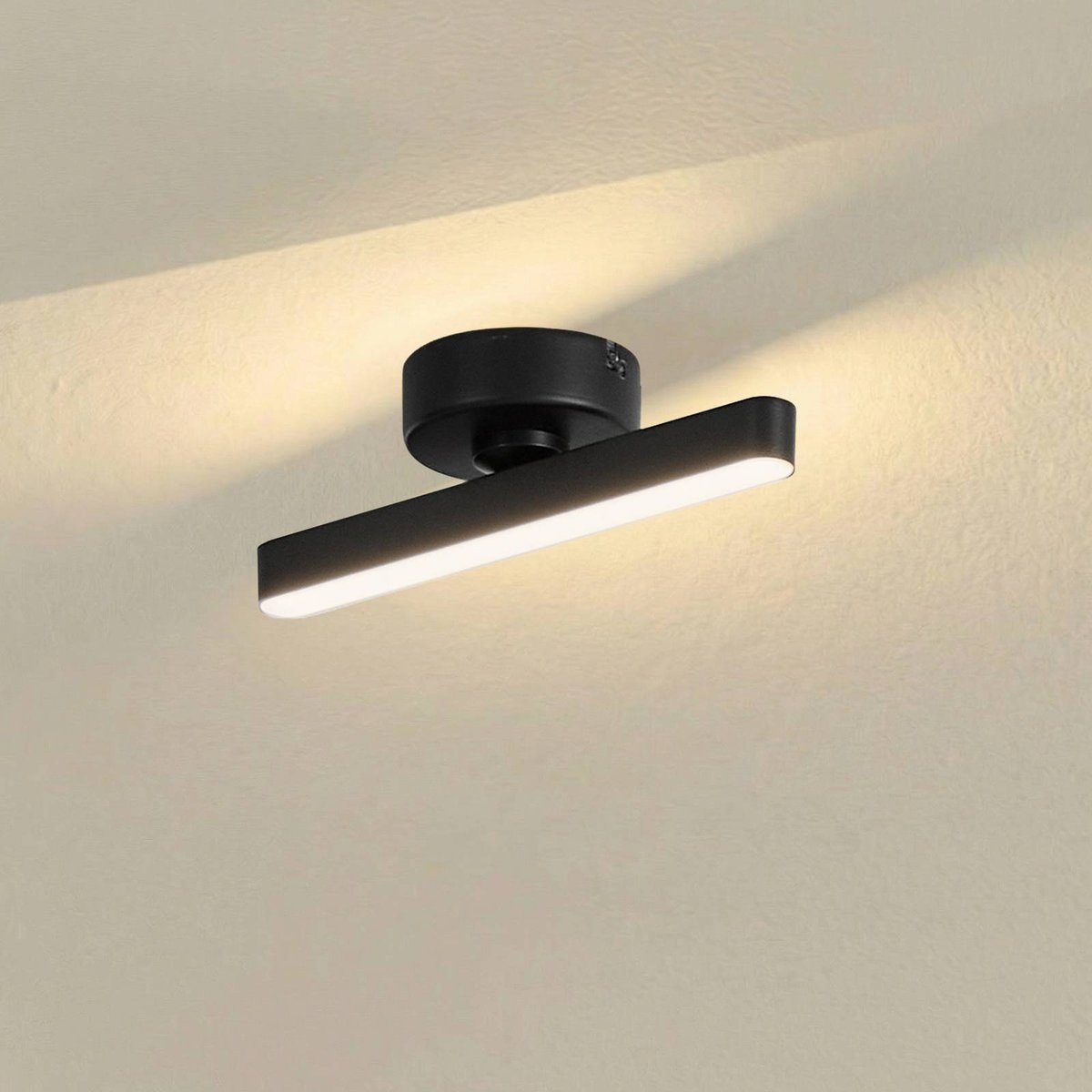 Plafonnier en métal moderneLED, Eldrin noir, LINDBY