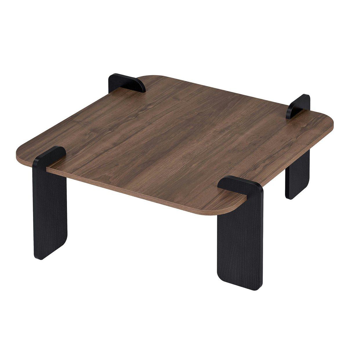 Table basse carrée en bois design MARFA noyer, PIER IMPORT