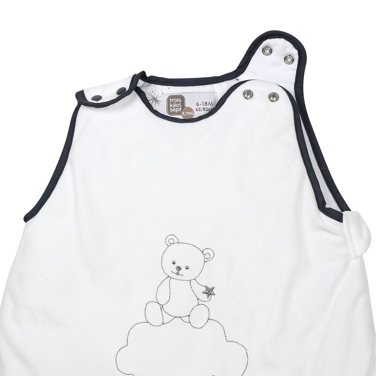 Gigoteuse bébé en velours TOG 2.5 gris, TROIS KILOS SEPT