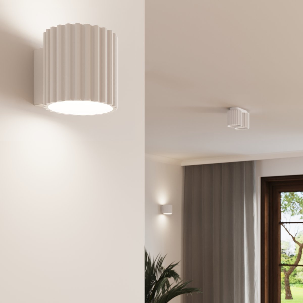 Plafonnier Aluminium Blanc GU10 2 Aura blanc, EDEN
