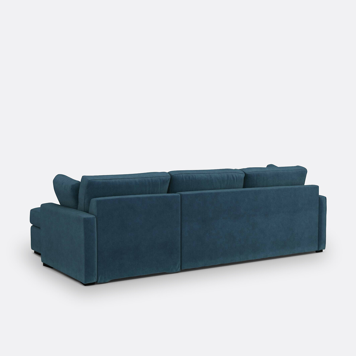 Canapé d'angle, convertible, 4 places, en velours, Comfort Bultex®, TIMOR bleu de prusse, LA REDOUTE INTERIEURS