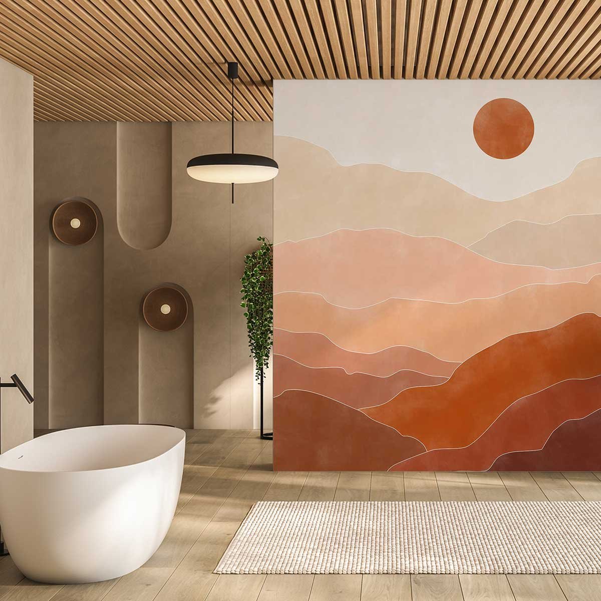 Papier peint soleil au zenith intissé, HEXOA