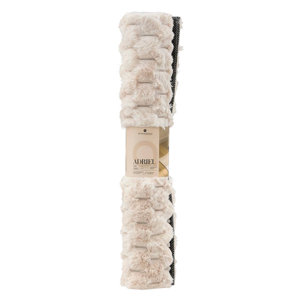 Tapis imitation fourrure ADRIEL beige, ATMOSPHERA