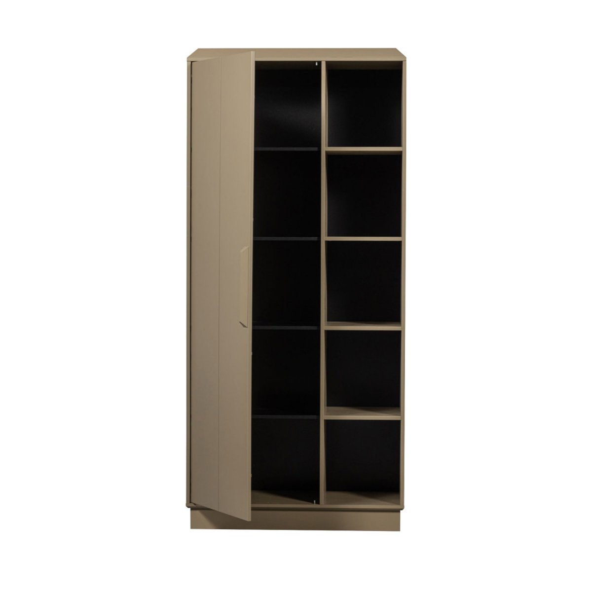 Armoire 1 porte 5 niches en bois H221cm- LOWEN beige, WOOOD