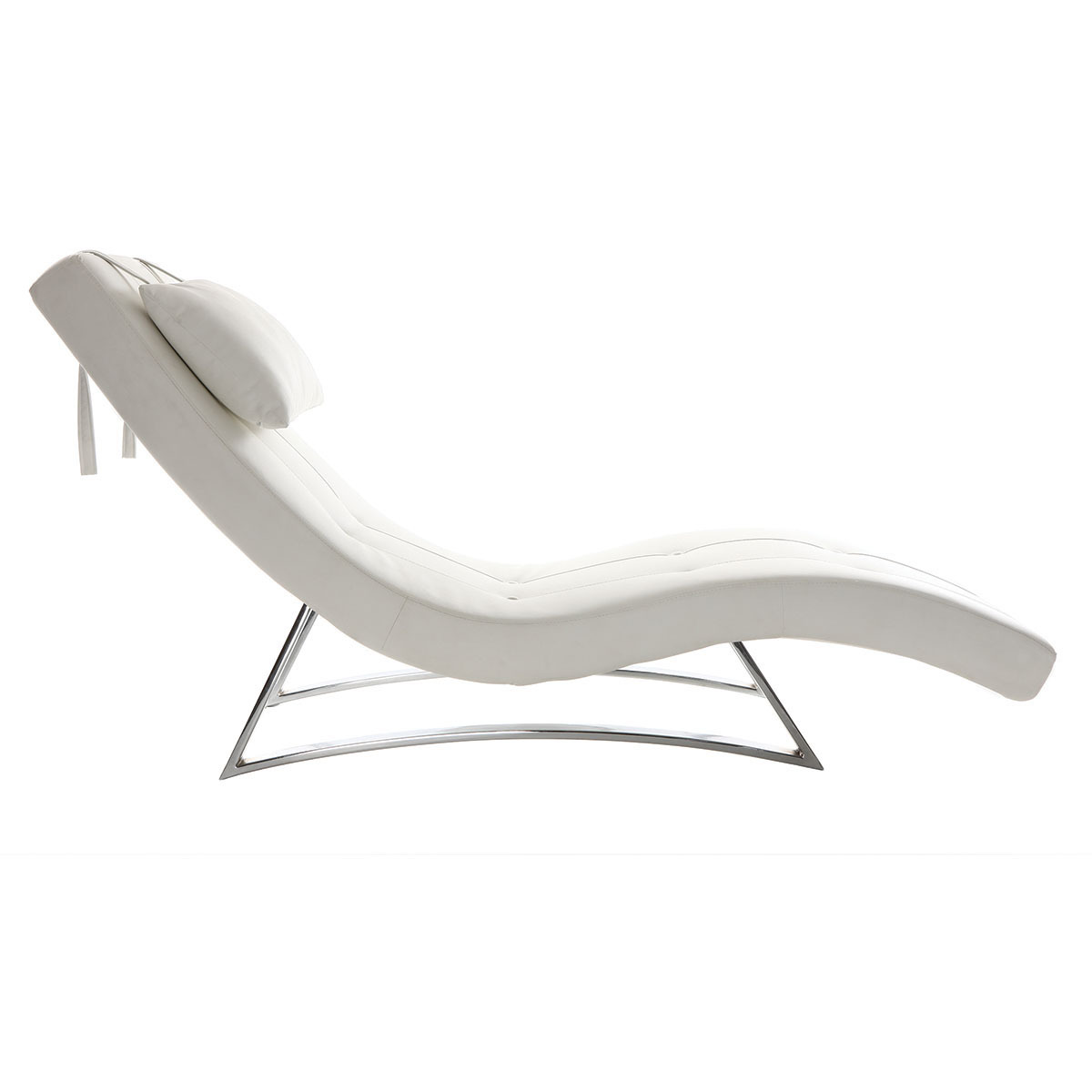 Chaise longue design MONACO blanc, MILIBOO