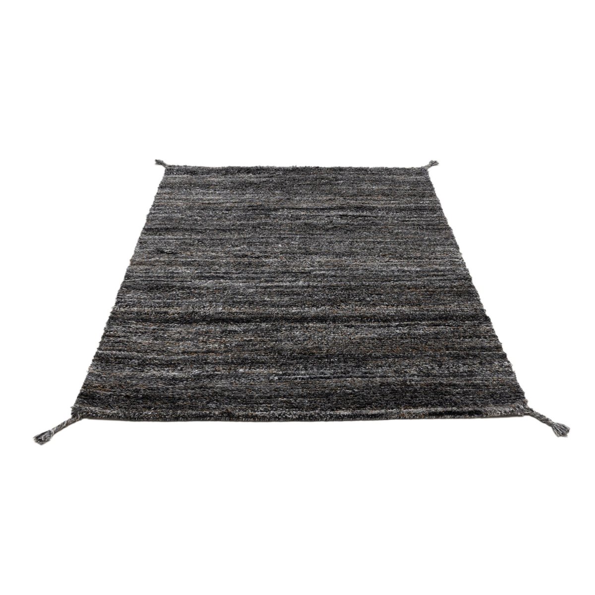 Tapis noué main en PET recyclé - ECO SHAGGY anthracite, THEKO