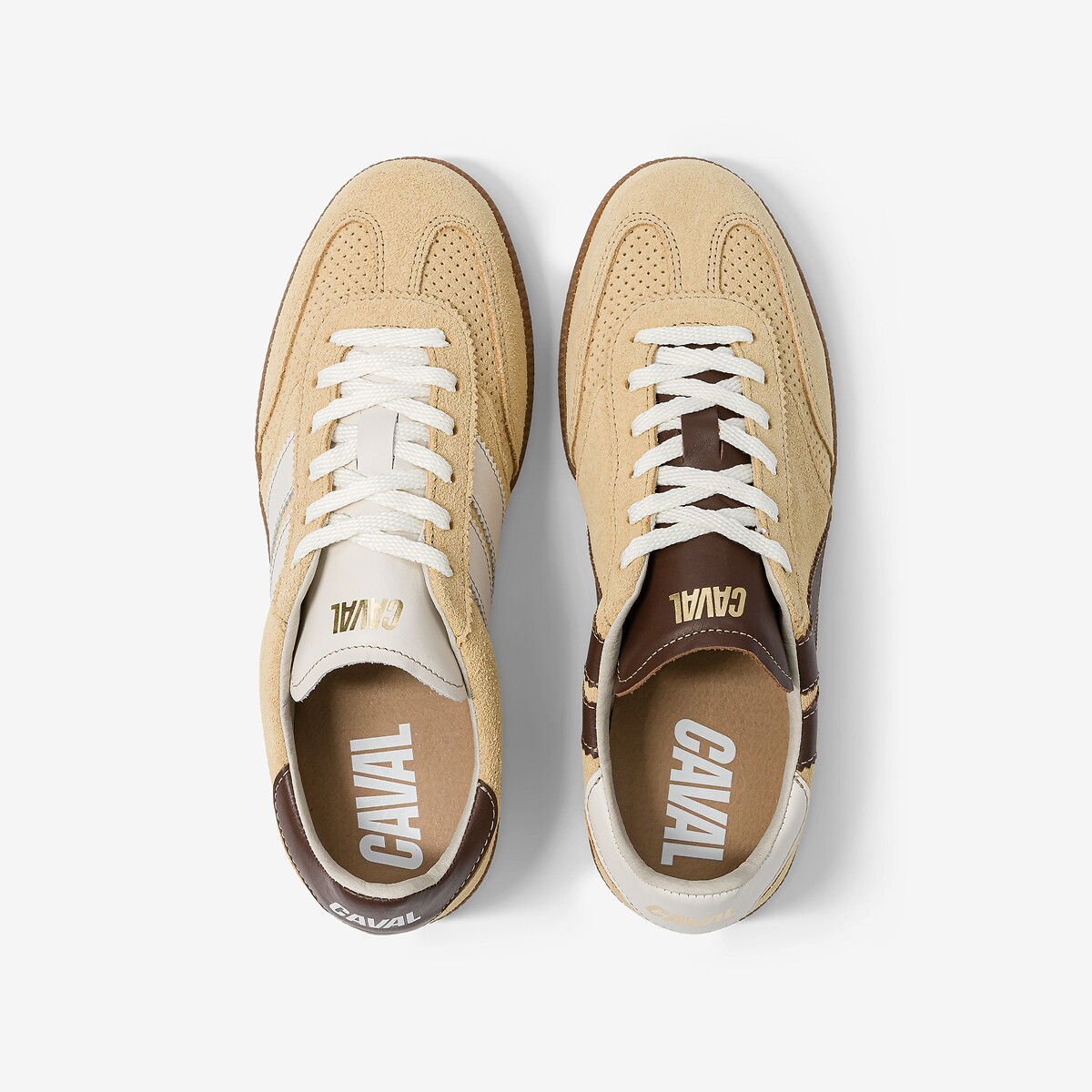Baskets en cuir suédé Pulse beige, CAVAL
