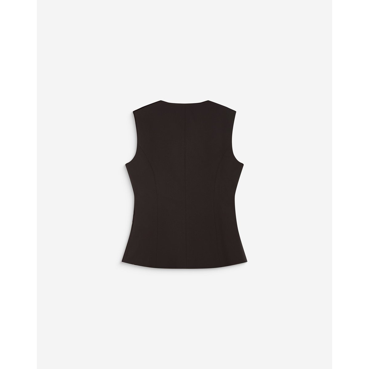 Gilet tailleur col rond boutonné chocolat Aristide chocolat, GRACE AND MILA