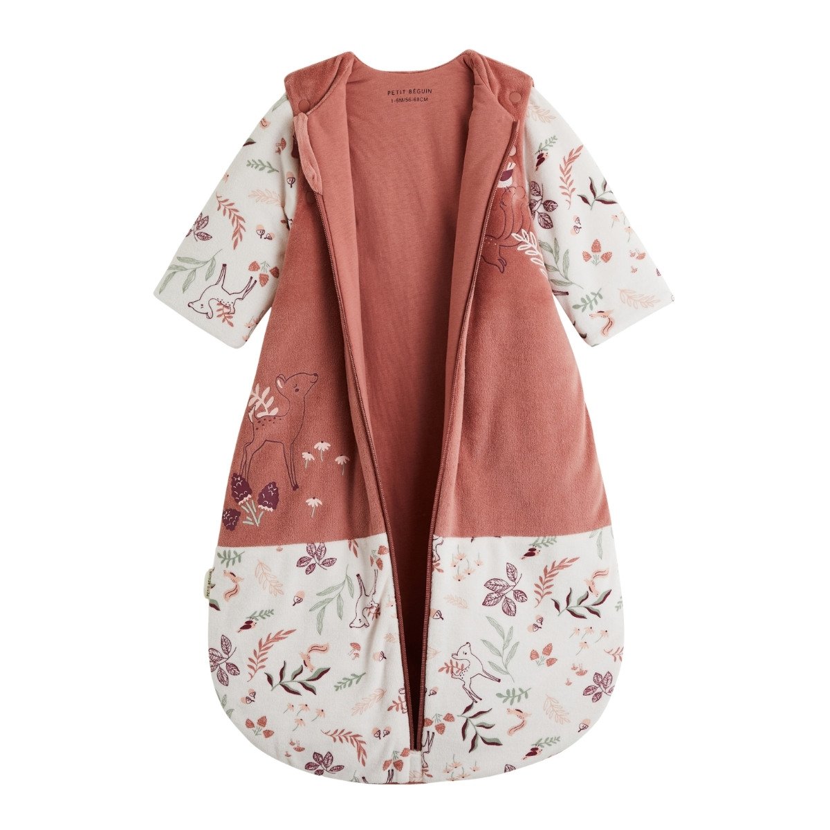 Gigoteuse d'hiver en velours avec manches amovibles Evie rose, PETIT BEGUIN
