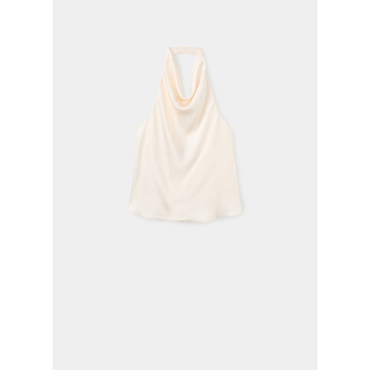 Top satin col bénitier écru, MANGO