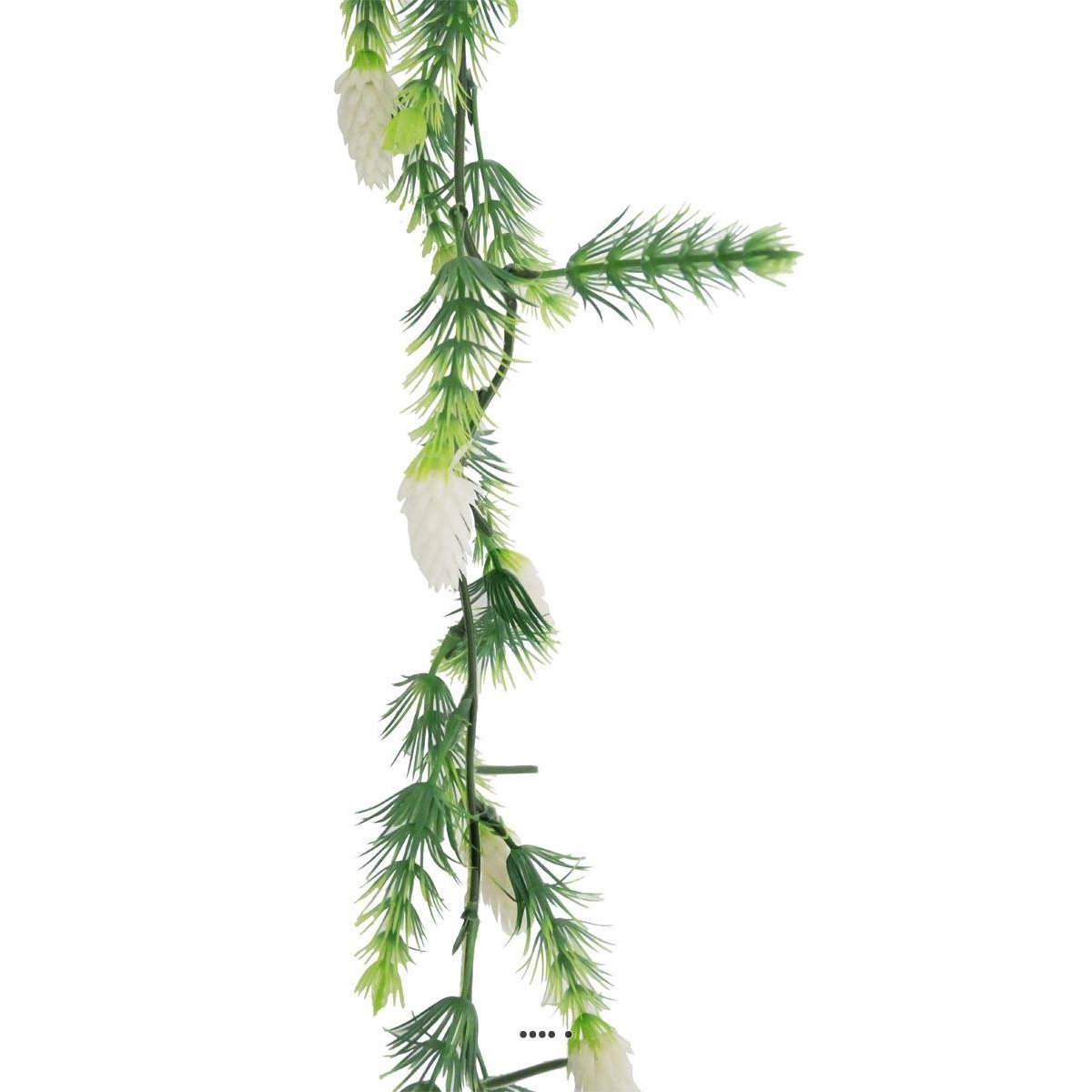 Guirlande de 30 pommes de pin artificielles blanc neige, ARTIFICIELLES