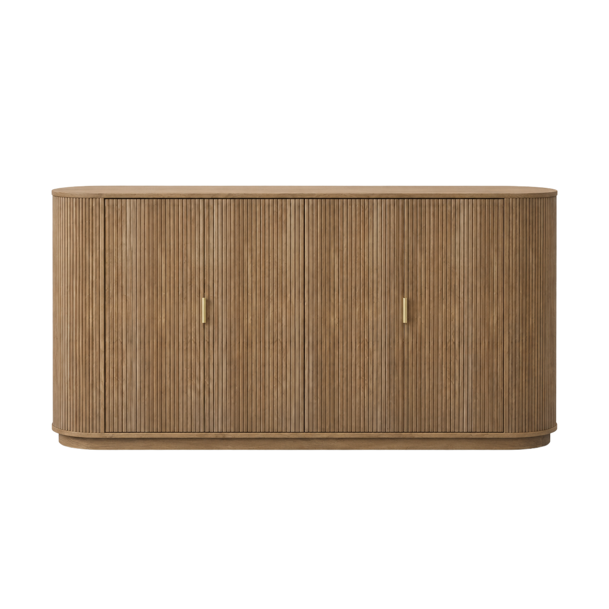 Buffet 4 portes effet chêne - ACHILLE bois clair, CALICOSY