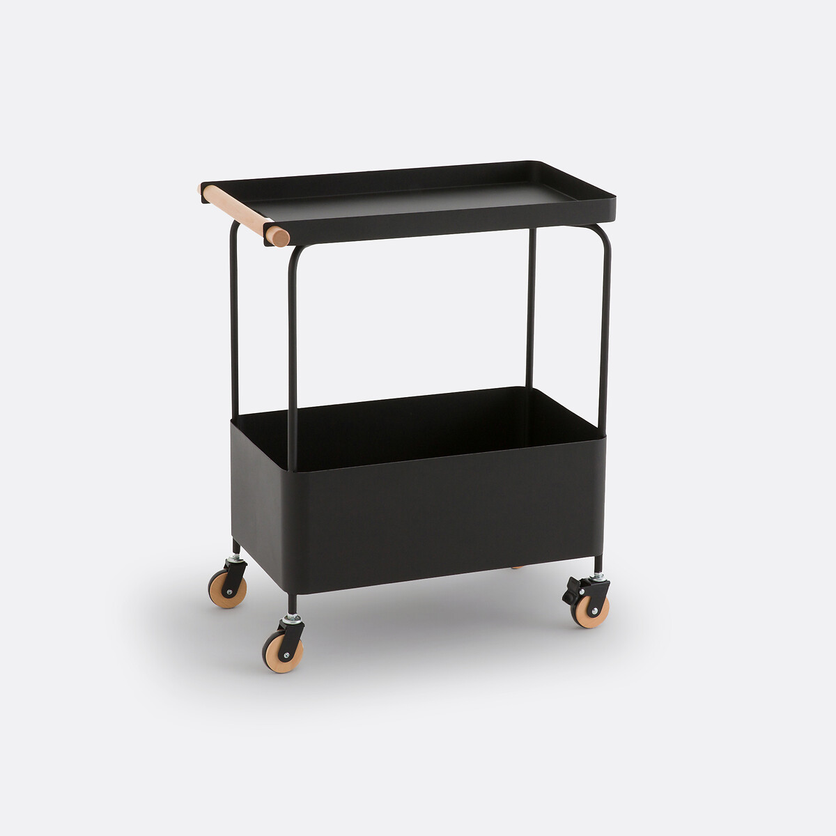 Servierwagen Elkim, schwarzer Stahl schwarz, SO'HOME
