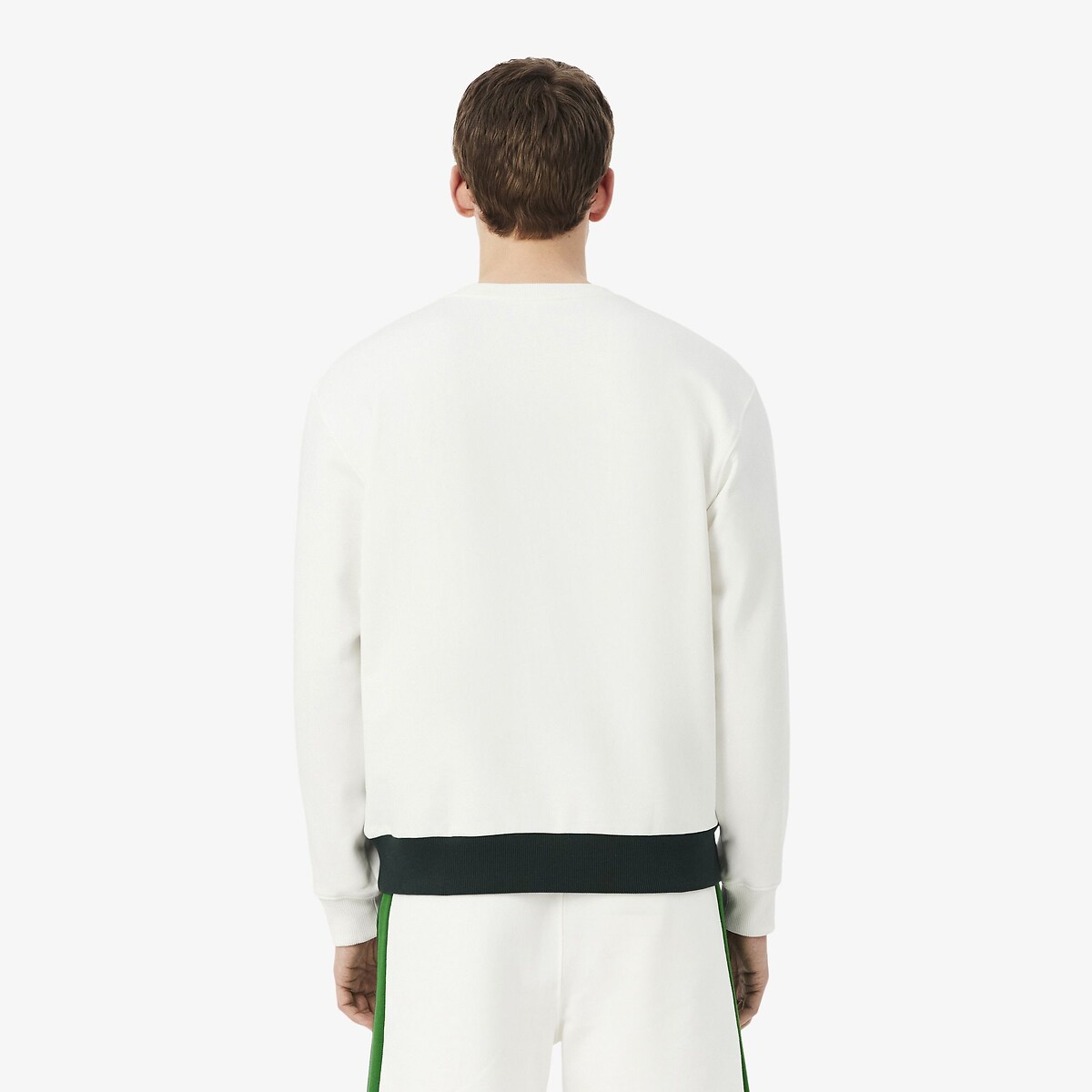 Sweatshirt aus Molton, Colorblocking cremeweiss/grün, LACOSTE