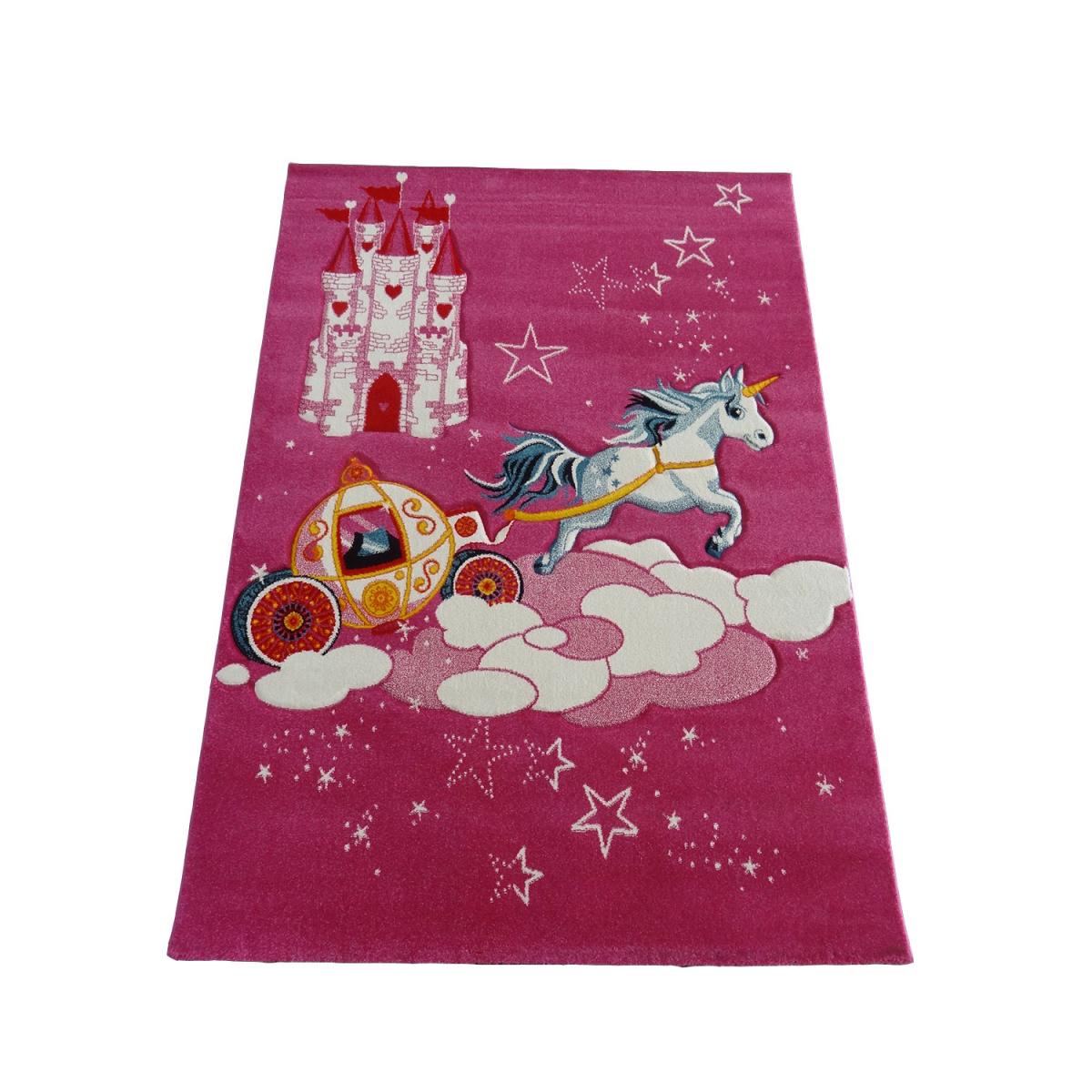Tapis enfant tissé motif animaux LYN8 CHATOLI rose, UN AMOUR DE TAPIS
