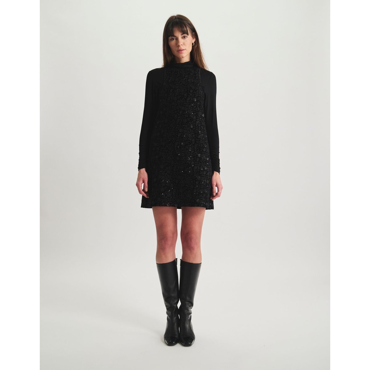 Robe Polly brodé noir, INES DE LA FRESSANGE PARIS