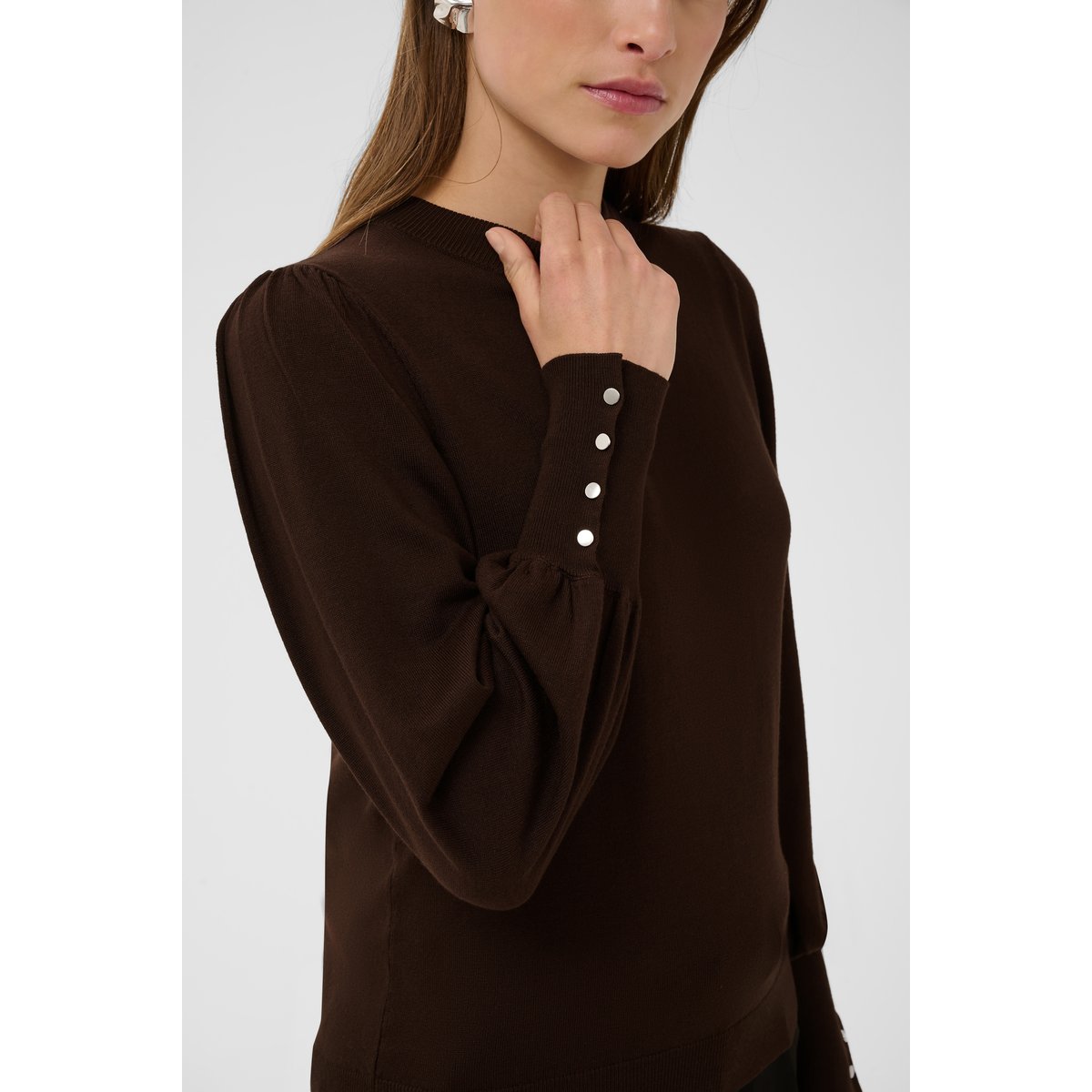 Pullover tricoté marron coffee bean, KAFFE
