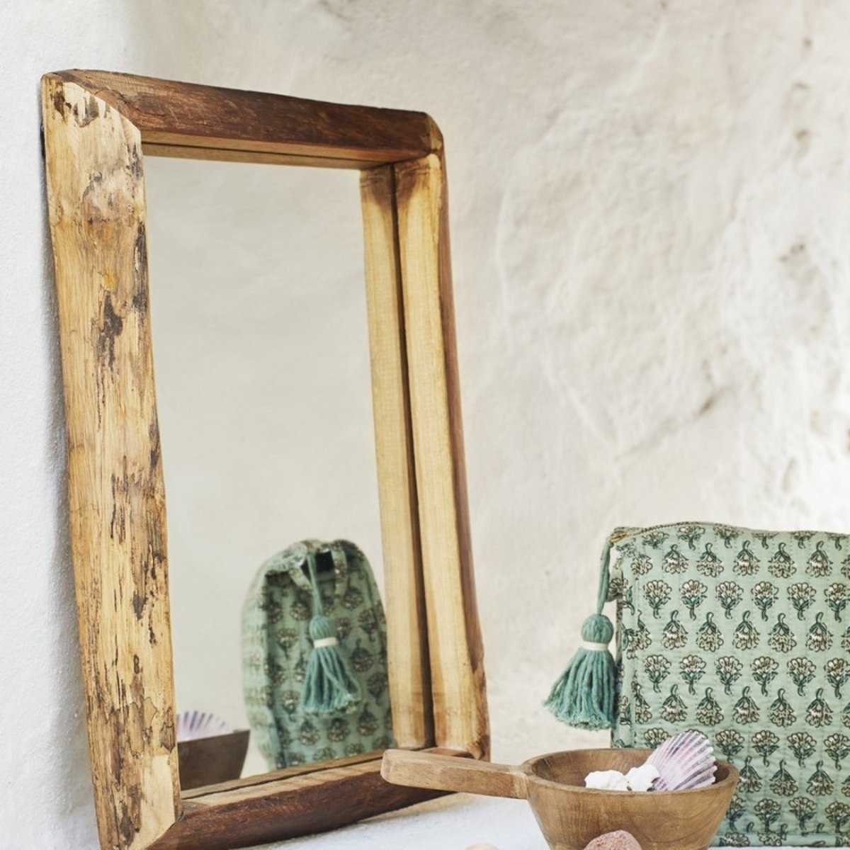 Miroir bois recyclé rustique bois foncé, MADAM STOLTZ