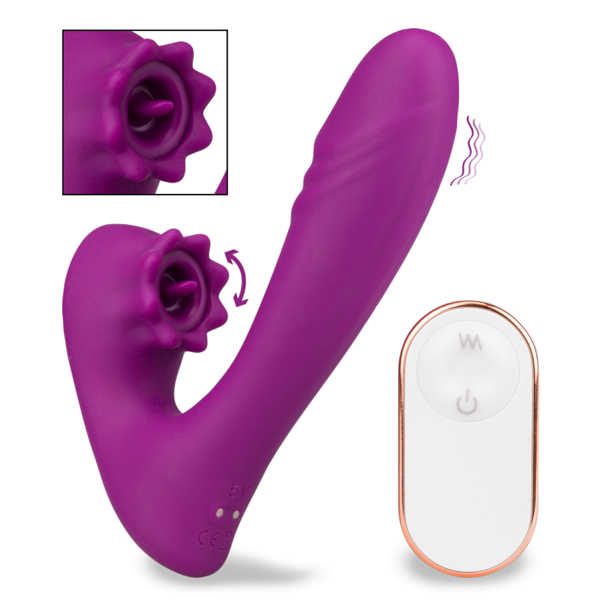 Stimulateur clitoridien percuteur et vibro télécommandé Lila violet, LOVE AND VIBES