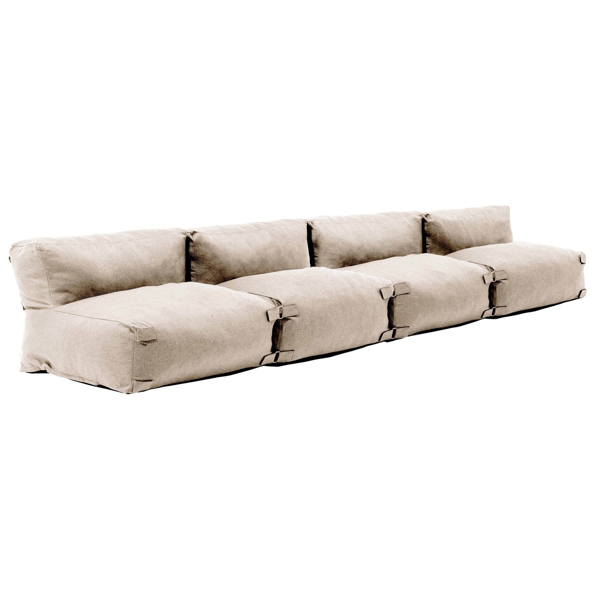 Salon de jardin modulable avec 4 chauffeuses, MIXI beige, OVIALA